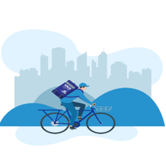 Rider Delivering Package to The Destination Address