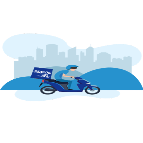 Rider Delivering Package to The Destination Address